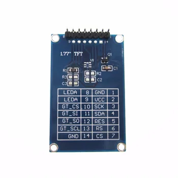 10vnt 1.77 colių TFT LCD ekranas 128*160 1.77 TFTSPI TFT spalvotas ekranas modulis nuoseklųjį prievadą modulis 10vnt