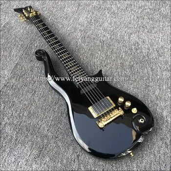Aukštos kokybės, princas debesų elektrinė gitara,Juodos spalvos elektrinė gitara su Klevų fingerboard kaklo su alksnis įstaiga,nemokamas pristatymas