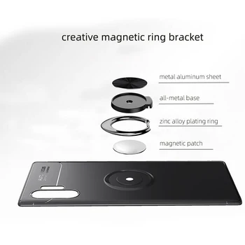 Dėl Samsung Note 10 Plus Metalo Nematomas Žiedo Laikiklis Tpu Case For Samsung Galaxy Note 8 9 Pastaba Magnetinio Sugerties Atveju