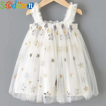 Sodawn Merginos Princesė Suknelė Naujas Prekės ženklas Vasaros Vaikų Šalis Suknelės Mielas China Žvaigždžių Komplektus Nėrinių Akių Mergina Vaikų Vestidos 8 ord