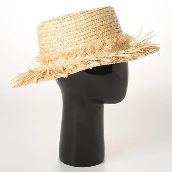 01908-HH7201 rankų darbo šiaudų Mados kutai audimo laisvalaikio fedoras bžūp vyrai moterys popieriaus skrybėlę