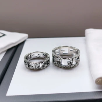 1:1 sterlingas sidabro s925, raidė žiedas, originalus LOGOTIPAS klasikinis mados apakinti nemokamas pristatymas papuošalai atostogų dovanų