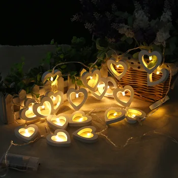 1.2 m 10 Žibintai LED Medienos Meilės Girliandą Baterija Lauke Lempos Vestuvių Dekoravimas Vestuvių, Gimtadienio Dekoracija Velykų Apdaila