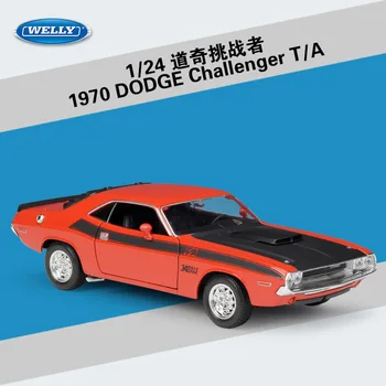 1:24 Masto WELLY Klasikinis Metalo Diecast Žaislas Automobilis 1970 Dodge Challenger T/A Modelio Automobilių Lieti Automobilių Žaislai Vaikams Dovanų Kolekcija