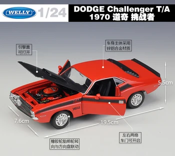 1:24 Masto WELLY Klasikinis Metalo Diecast Žaislas Automobilis 1970 Dodge Challenger T/A Modelio Automobilių Lieti Automobilių Žaislai Vaikams Dovanų Kolekcija