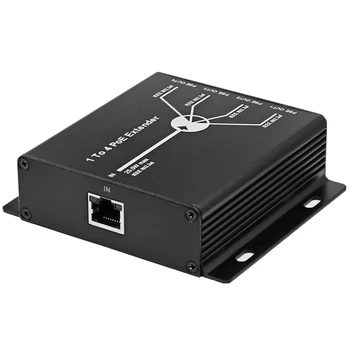 1-4-Port 10/100 mbps POE Extender 1.0 gbps su IEEE 802.3 af Standartinis Įvesties / Išvesties už POE IP Camera Pratęsti 100 metrų