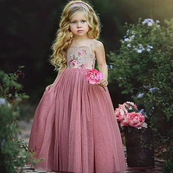 1-7Y Vaikų Mergaičių Gėlėti Tutu Maxi Suknelė iki 2021 m. Vasarą Vaikams vaikiški Drabužiai be Rankovių Vestuves Princesė Suknelės Mergaičių Komplektai