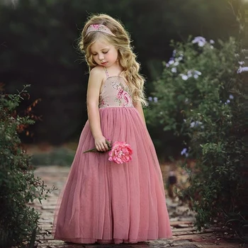 1-7Y Vaikų Mergaičių Gėlėti Tutu Maxi Suknelė iki 2021 m. Vasarą Vaikams vaikiški Drabužiai be Rankovių Vestuves Princesė Suknelės Mergaičių Komplektai