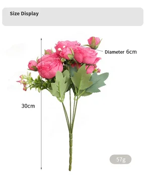 1 Bunche Rose Dirbtinės Gėlės Namų Puošybai Netikrą Gėlių Šilko Rožių Puokštė už Vestuvių Stalo Centerpieces Išdėstymas