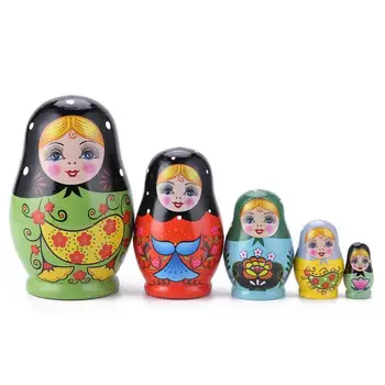 1 Set Lizdus Lėlės Spalva Dažytos rusijos Matryoshka Lėlės Rankų darbo Amatų rusijos Lizdus Lėlės Kūdikio Žaislas Mergina Lėlės didmeninės
