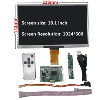 10.1 colių 1024*600 TFT LCD Ekranas Ekrano Lattepanda,Bananų Aviečių Pi Pi Monitorius su Nuotolinio Vairuotojo Kontrolės Valdyba HDMI