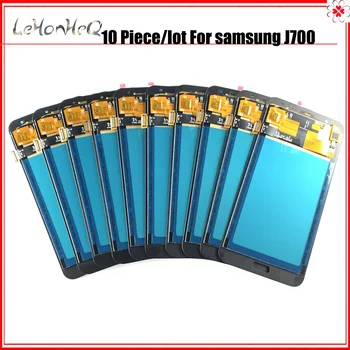 10 Gabalas/daug LCD Samsung Galaxy J7 J700 J700M Ekranas Jutiklinis Ekranas skaitmeninis keitiklis Surinkimo samsung J700 LCD