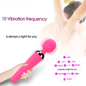 10 Greičių Vibracijos Belaidžius Magic Wand Massager - Įkrovimo Laikomo Asmens Massager Raumenų Skausmai ir Sporto Atkūrimo