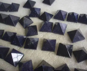 10 Mažesnių Mėlyna R. Goldstone ' O Piramidės Mėlyna Mirksi Crystal Tower Poliruoti Gydymo ,Nemokamas Pristatymas.25-30mm