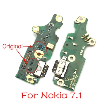 10 vnt./daug,Nokia 7.1 USB Power Įkrovimo Jungtį Prijunkite Dock Uosto Mic Mikrofonas Flex Kabelis Valdybos atsarginės Dalys
