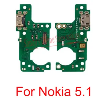 10 VNT USB Įkrovimo lizdas Valdybos Flex Kabelis Skirtas Nokia 5.1 USB Mokestis Uosto Doką Jack Lizdas Flex Kabelis, Remontas, Dalys