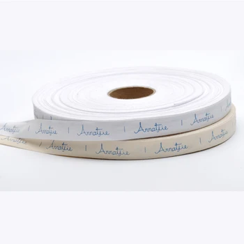 1000pcs/roll INDIVIDUALŲ dizainą Medvilnės, šilko, spausdinimo etikečių juostos plotis -2.5 cm natūralios medvilnės ženklo drabužių, drabužių žymeklį LBR-001