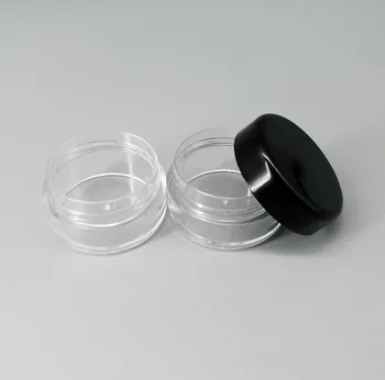 100vnt 3g 5g skaidraus plastiko grietinėlės indelį kosmetikos mėginys, pripildymo, pakavimo talpyklos