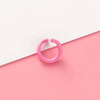 100VNT/Daug 1.2*8mm Candy Dažų Purkštuvu Metalo Atidaryti Vieną Kilpos Šuolis Žiedai & Split Žiedas 