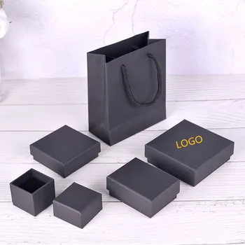 100VNT/DAUG - Papuošalų Dėžutės Didmeninė -Black - Custom pakuotės, dėžutės su logotipu - Auskarai, Karoliai, Apyrankės Papuošalai Pakuotės Dėžutė