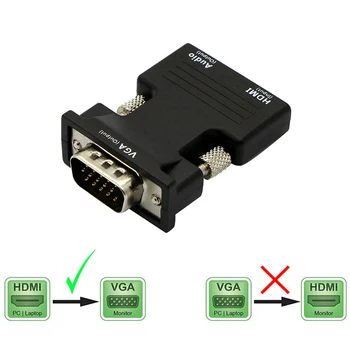 1080P HDMI Female VGA Male su Audio Aux-Jack Adapteris, Kabelis HD Video Converter HDMI2VGA už HDCP PS4 TELEVIZORIŲ Xbox
