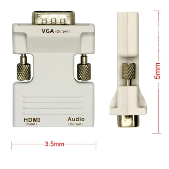 1080P HDMI Female VGA Male su Audio Aux-Jack Adapteris, Kabelis HD Video Converter HDMI2VGA už HDCP PS4 TELEVIZORIŲ Xbox