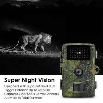 1080P Medžioklės Kamera 12MP IP66 atsparus Vandeniui Lauko Laukinių gyvūnų Stebėjimo Kamerą Super Night Versija Wide Angle w/ 2.4 