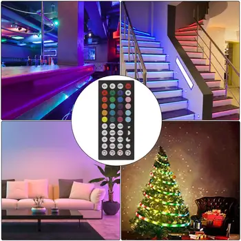 10m/20m RGB LED Juosta 12V su Nuotolinis Muzikos 5050 Tira LED Lempos, Lanksčios Juostelės Neoninės Šviesos Juosta Apdaila Sienos Miegamasis Kambarys