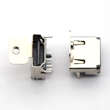10VNT 19 pin Female Lizdas, HDMI sąsaja, suderinama jungtis 90 laipsniu 3 eilėmis pin (7pin+6pin+6pin) Su fiksuota varžtų skyles