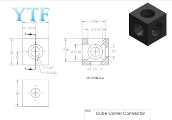 10vnt 3D spausdintuvo Dalys Kubo Kampe V-įpjovos Tee Kampe Važiuoklės Kampo Prizmės Jungtis Openbuilds