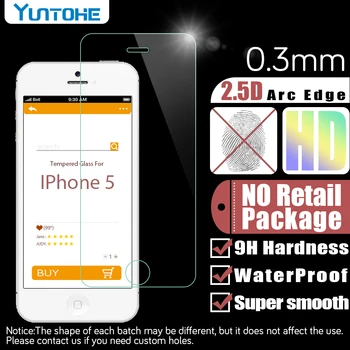 10vnt/daug HD anti-Sprogimo 2.5 D 0.3 mm 9H Kietumu Premium Grūdintas Stiklas screen protector, iphone, 7 7plus 6 6s 4S, 5S
