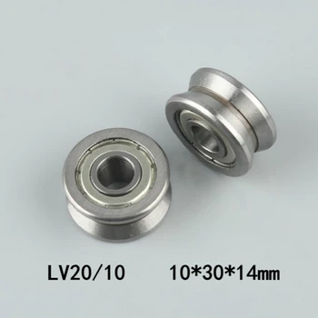 10vnt/daug LV20/10 10x30x14 mm V formos griovelio, ritininis guolis roller varantys skriemulys guolių vadovas kelio 10*30*kaip 14mm