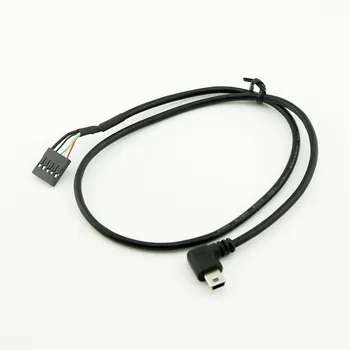 10vnt Mini USB Vyrų Kairysis Kampas su Dupont 5 Pin Moterų Antraštė Plokštė Kabelis 50cm/1.5 ft