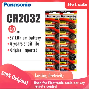 10vnt Originalaus Panasonic cr2032 cr 2032 3V Ličio Baterija Žiūrėti kompiuterio Nuotolinio Valdymo Skaičiuoklė mygtuką ląstelių monetos baterija