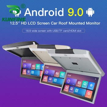 12.5 colių Ekranas, skaitmeninis ekranas Android 9.0 Automobilinis Stogo Monitorius LCD Apversti Žemyn Ekrane, Orinės Multimedia Vaizdo Lubų, Stogo mount