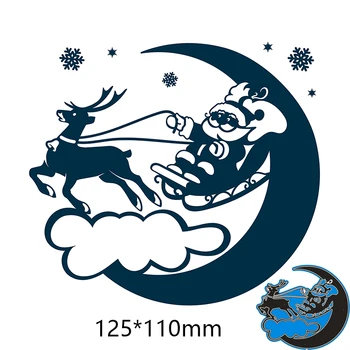 125*110 mm Santa Claus mėnulyje naujos Metalo Pjovimo Miršta kortele 