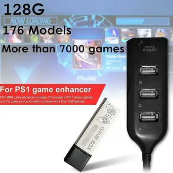 128G Žaidimas Stipriklis Šaltinis Simuliatorius Expansion Pack Built-in 7000 Žaidimai PS1 Mini DN Žaidimas Langelyje, Priedai, Mini Žaidimas Stipriklis
