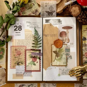 12packs Derliaus Leidinys Dekoratyviniai Lipdukai Post Office Serija užrašų knygelė Klijuoti Etiketės Dienoraštis Albumą Raštinės spaudas augalų Lipdukas