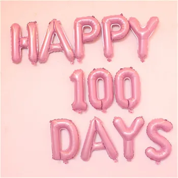 16-Colių Happy100 Dienų Aliuminio Plėvelę, Balionas Laišką Paketo Kūdikių Šimtą Dienų Pokylių Galite Pakabinti Dekoratyviniai Balionai