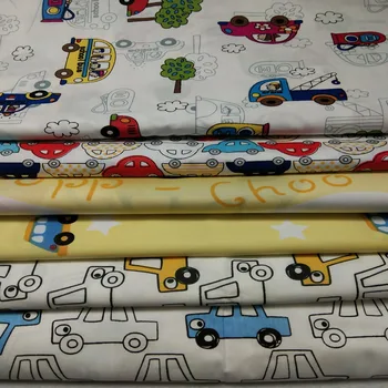 160cm Pločio Naują Animaciją Automobilių Automobilių Atspausdinti Medvilnės Audinio kratinys quilting patalynės, pagalvėlių kūdikių namų dekoro medžiaga