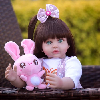 19 Colių Realus Reborn Baby Lėlės Medvilnės Kūno Silikono Galūnių Princesė Mergina Lėlės Kūdikio Žaislas Bamblys Vaikams, Gimtadienis, Kalėdos Dovanas