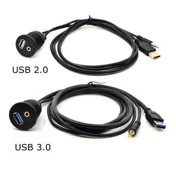 1m USB 3.0, USB 2.0&3.5 mm USB ir 3.5 mm AUX Kabelis-prailgintojas Flush Mount Kabelis Laido Automobilių/Valtis/Priekabos Dial Plokštė 3FT