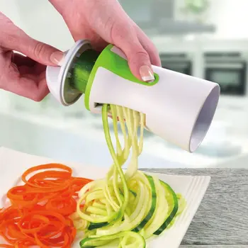 1PC Geležtės Daržovių Spiralizer Slicer Twister Nešiojamą Spiralės Cutter Vaisių Trintuvė maisto ruošimo Priemonės Spageti Makaronai, Virtuvė, Mini