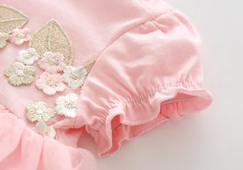 1pc Naujagimių dvynių kūdikių drabužiai 3 6 9 12m mergaites vasaros medvilnės bodysuit princesė šalis, krikštynos, gimtadienis suknelė baby shower dovana