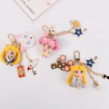 1Pc naujų gražių Animacinių filmų Sailor Moon miela mergina Pultelio Duomenys Veiksmų žaislai cute Lėlės Anime Pakabukas Vaikams, Žaislų, dovanų