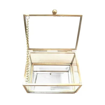 1pc Papuošalų Laikymo Dėžutė Elegantiškas, skaidraus Stiklo Derliaus Uždarąja Lauke Atmintį Papuošalai Saugojimas