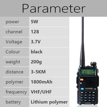 1pcs/2vnt Baofeng UV-5R Walkie Talkie VHF UHF versijos Radijo Stotis 5W Nešiojamų baofeng uv5r Du Būdu Radijo cb radijo ryšio