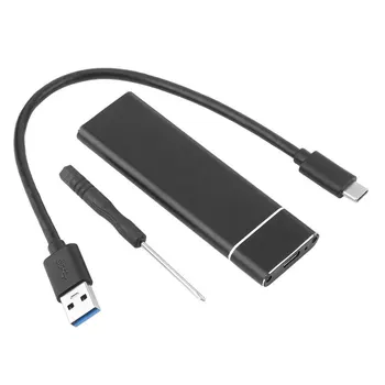 1Pcs Išorės Talpyklos Atveju, USB, 3.1-2 M. NGFF SSD Mobiliojo Standžiojo Disko Dėžutė Adapteris m2 SATA SSD USB 3.1
