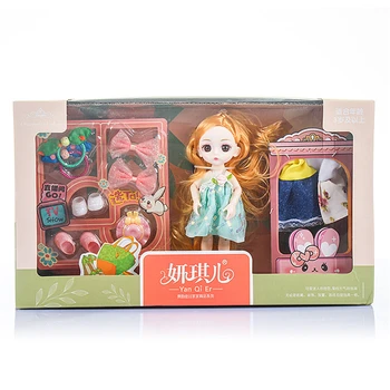 1set 16cm Lėlės su Mados Drabužių Mini 13 Kilnojamojo Sujungta Kūno BJD Baby Doll Mergaitės Lėlės Žaislas Mergina Dovanų Dėžutė