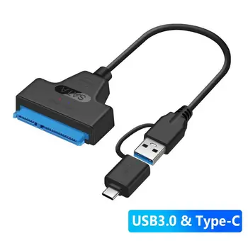 2 in 1 USB SATA 3 Kabelis Sata Į USB 3.0 Adapteris, IKI 6 Gb / s Paramos 2.5 Colio Išorinis SSD HDD Kietąjį Diską 22 Pin Sata III A25